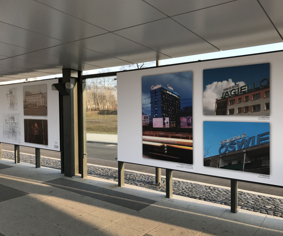 Wystawa historycznych zdjęć poznańskich neonów przed CH Posnania