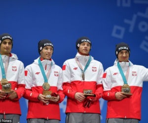 Maciej Kot, Stefan Hula, Dawid Kubacki, Kamil Stoch , brąz, Pjongczang