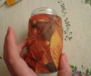 Jesienny lampion decoupage