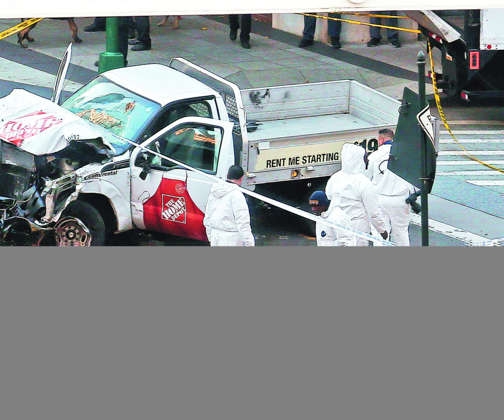 Terrorysta rozjeżdżał ludzi w Nowym Jorku
