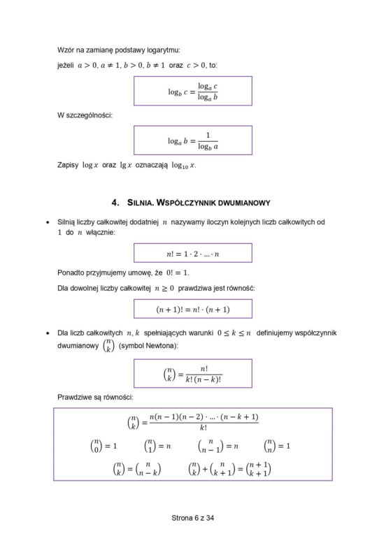 wzory matematyczne matura 2026