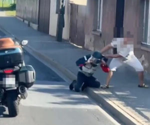 34-latek brutalnie skatował motocyklistę. Świadek wszystko nagrał