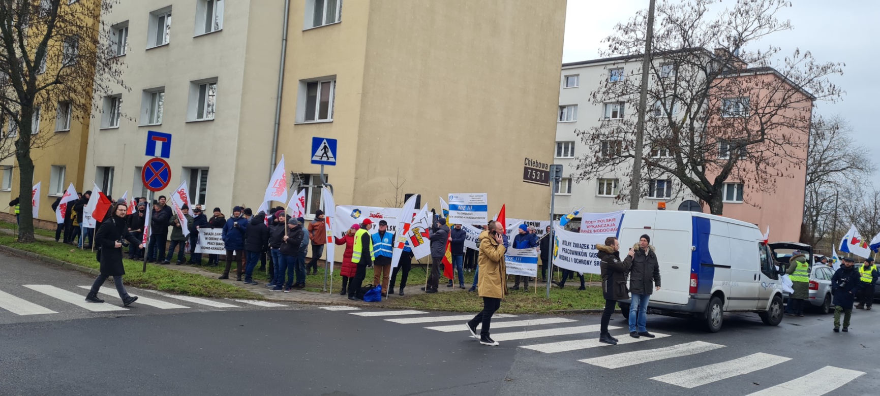 Protest pracowników wodociągowych w Poznaniu