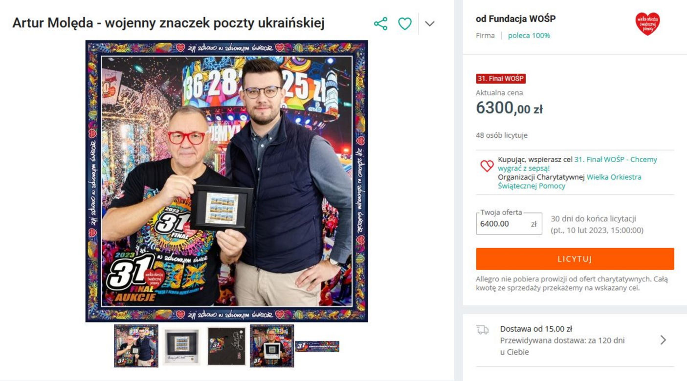 Artur Molęda - wojenny znaczek poczty ukraińskiej