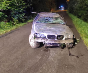 Podkarpackie. BMW wypadło z drogi [ZDJĘCIA]