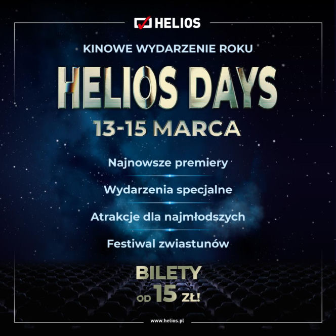 Od 13 do 15 marca – Helios Days z niespodziankami dla widzów w siedleckim kinie
