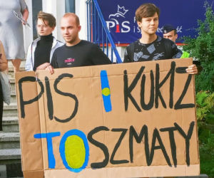 Protest w Szczecinie po przegłosowaniu ustawy Lex TVN