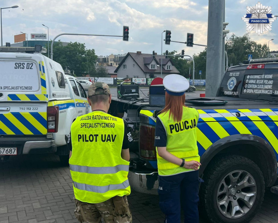 Policjanci polowali z drona na pieszych i rowerzystów