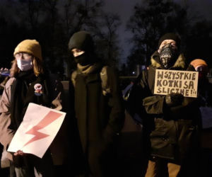 Strajk kobiet w Toruniu. Protest pod komendą policji. Tchórze, tchórze! 
