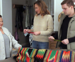 Barwy szczęścia odc. 3338. Lucyna (Grażyna Zielińska), Asia (Anna Gzyra), Hubert (Marek Molak)