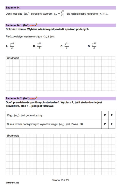 Matura próbna 2023 - Matematyka., arkusze zadań