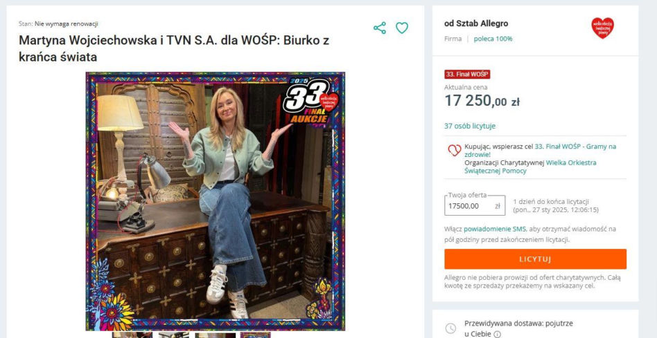 Aukcje gwiazd dla WOŚP