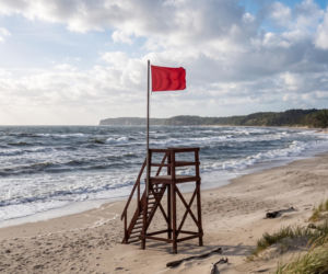 Sinice Jastrzębia Góra. Czy w Jastrzębiej Górze można się kąpać 14.07? Flaga, warunki pogodowe