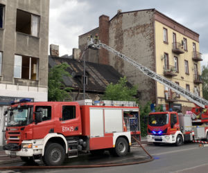 Pożar kamienicy w centrum Sosnowca