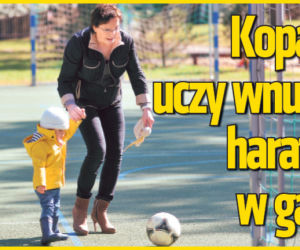 Uczy wnusia haratać w gałę