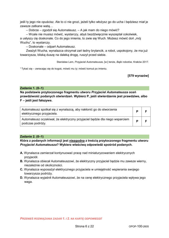 Egzamin ósmoklasisty 2026 polski: Arkusze CKE i odpowiedzi - sprawdź, czy zdałeś! 11.05.2026