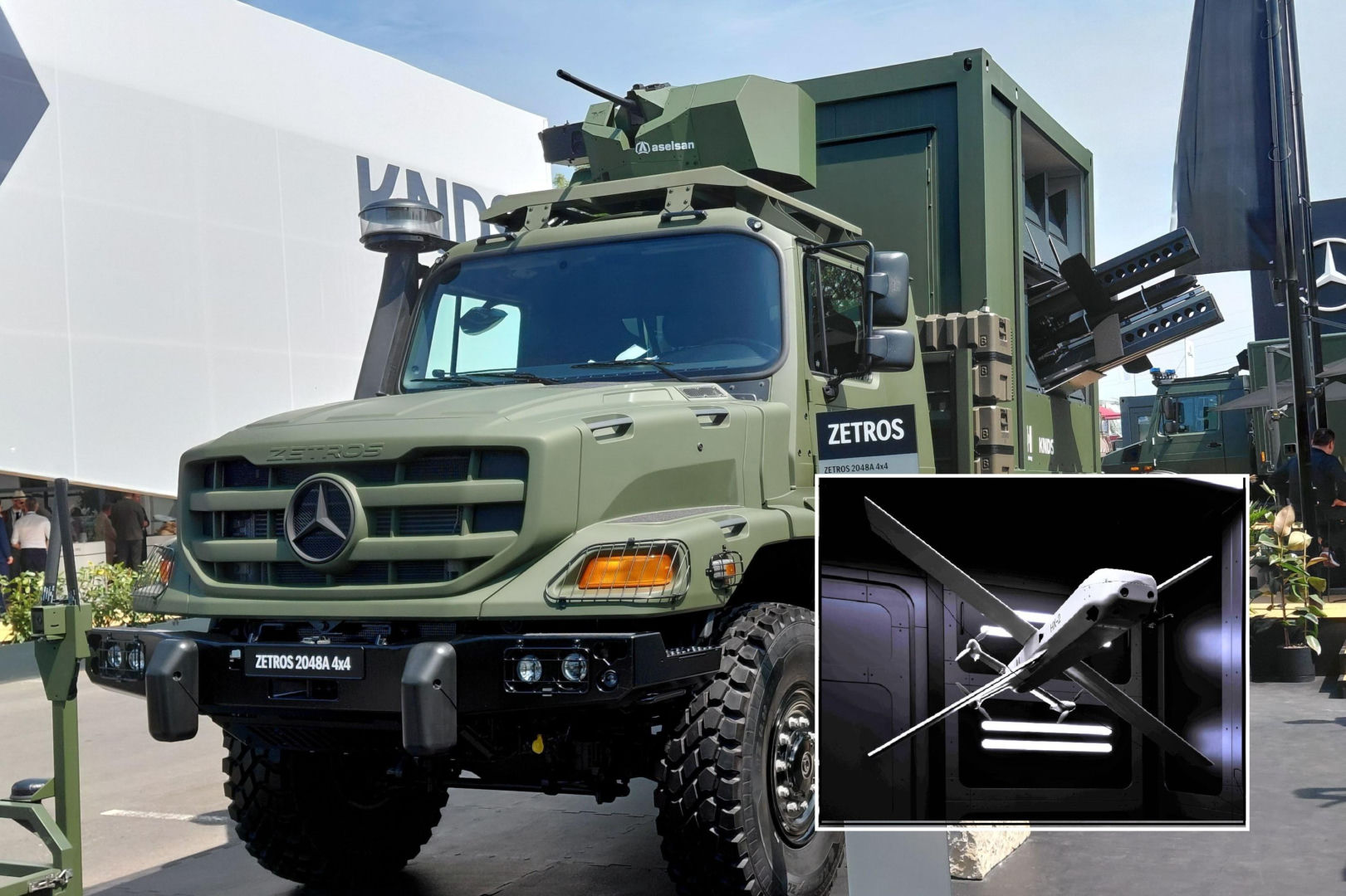Mercedes Zetros z wyrzutnią dronów HX-2