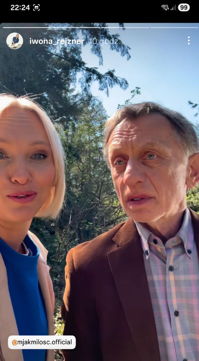 M jak miłość po wakacjach na planie. Dorota (Iwona Rejzner), Robert Żak (Krzysztof Tyniec)