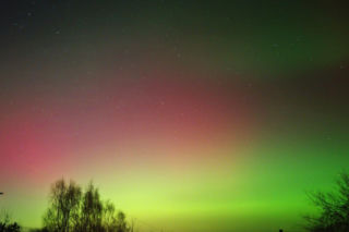 Zorza polarna nad województwem świętokrzyskim