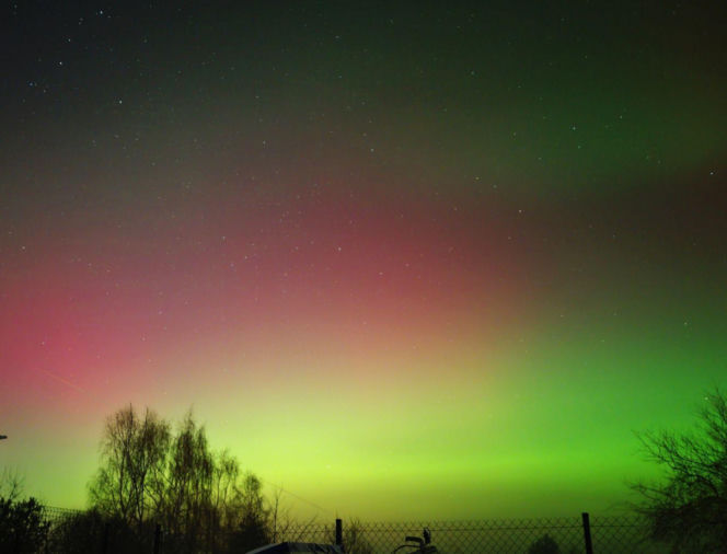 Zorza polarna nad województwem świętokrzyskim
