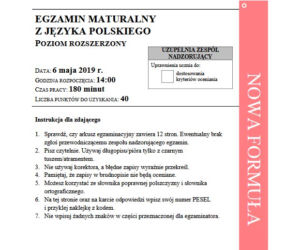 Matura 2019 - język polski. Arkusze CKE - poziom rozszerzony 