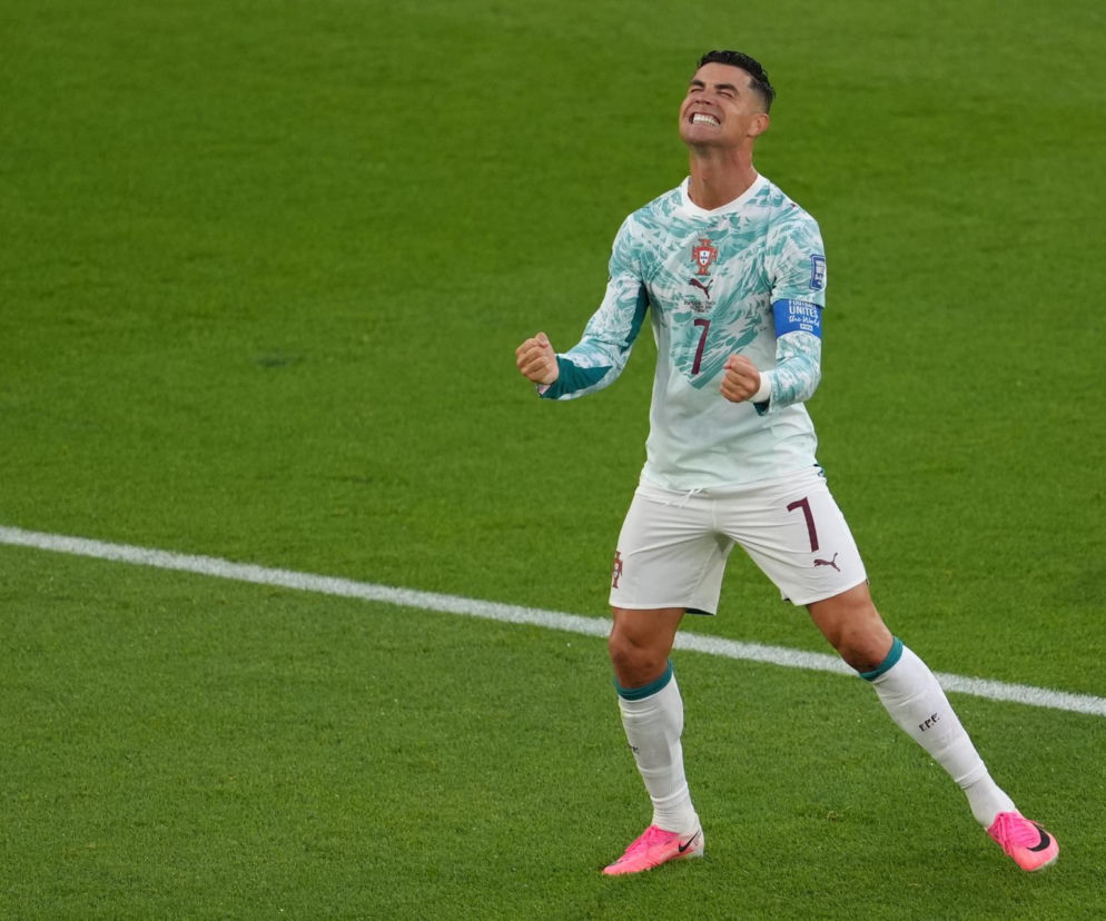 Cristiano Ronaldo cieszy się ze zdobytej bramki podczas MŚ 2026. O meczu z Hiszpanią przeczytasz na Eska.
