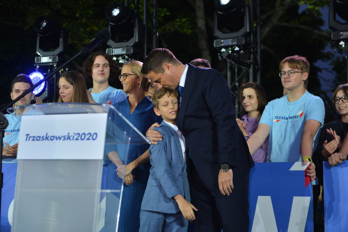 Wybory 2020. Wieczór wyborczy Rafała Trzaskowskiego