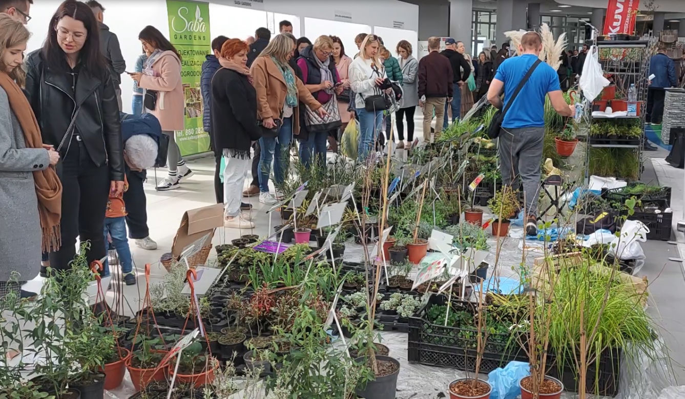 Jasionka.  Tłumy na targach aranżacji wnętrz i ogrodnictwa