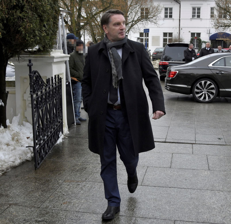 Tomasz Lis na pogrzebie Mariusza Waltera