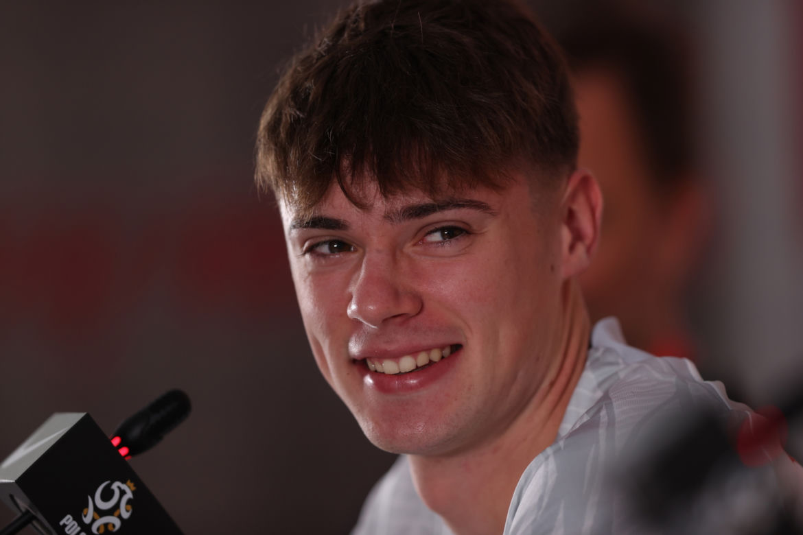   Konferencja prasowa przed MŚ 2022. Matty Cash i Nicola Zalewski