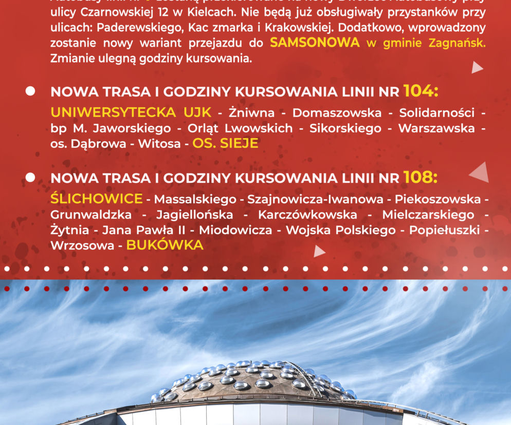 Zmiany w komunikacji miejskiej w Kielcach 