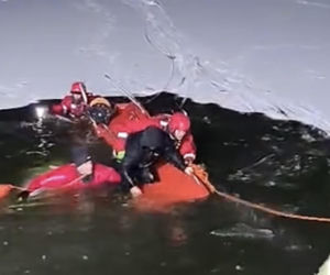 Dożywotni zakaz jazdy, alkohol i pościg. Finał na pękającym lodzie
