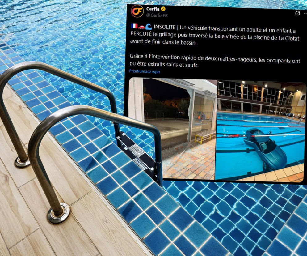 La Ciotat Francja, kobieta wjechała do basenu