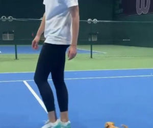 Jelena Rybakina i jej szczeniak Toby