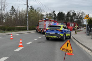 Zderzenie ciężarówki i motocyklisty w Sobolewie