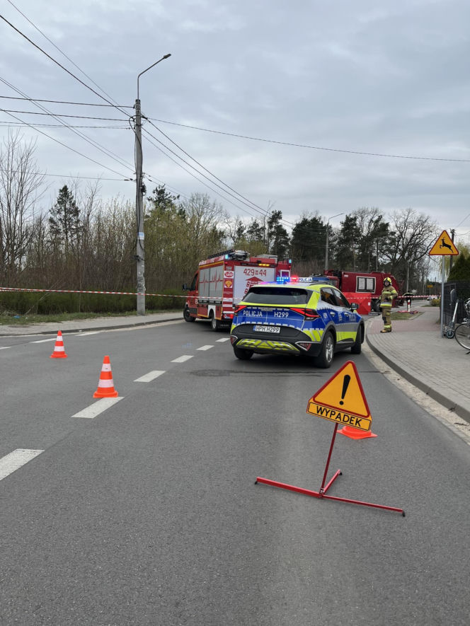Zderzenie ciężarówki i motocyklisty w Sobolewie