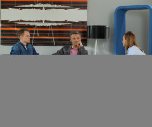 Pierwsza miłość. Maks (Jędrzej Wielecki), Tola (Anna Gzyra), Artur (Łukasz Płoszajski)