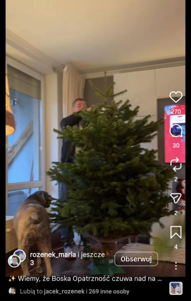 Jacek Rozenek - święta z żoną i synami