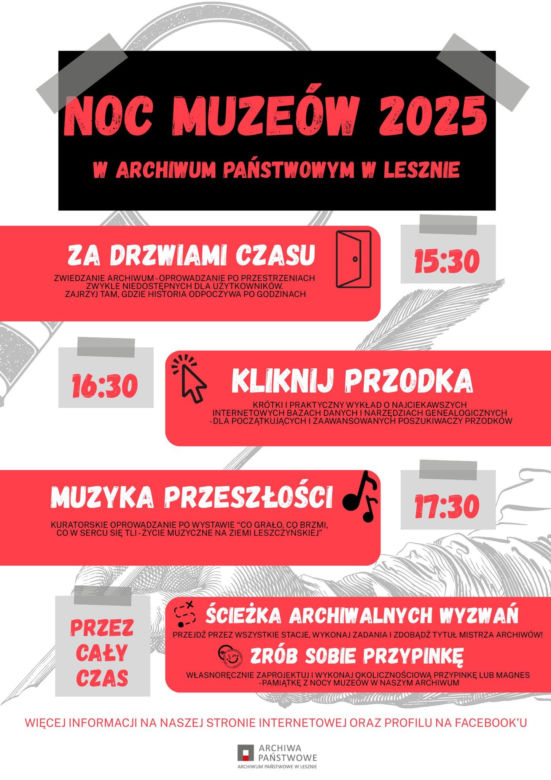 W Muzeum, Galeriach MBWA, wieży ciśnień i w Archiwum. Noc Muzeów w Lesznie