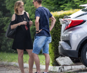 Piotr Żyła na spotkaniu ze swoją prawniczką