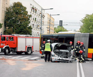 Autobusowa kraksa w Śródmieściu