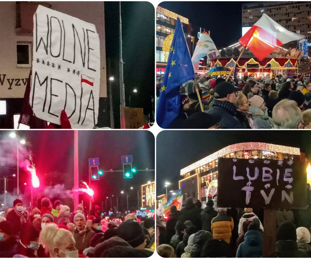 Protest Wolne media w Szczecinie