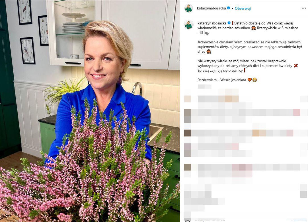 Katarzyna Bosacka - mąż zabrał jej 15 kg