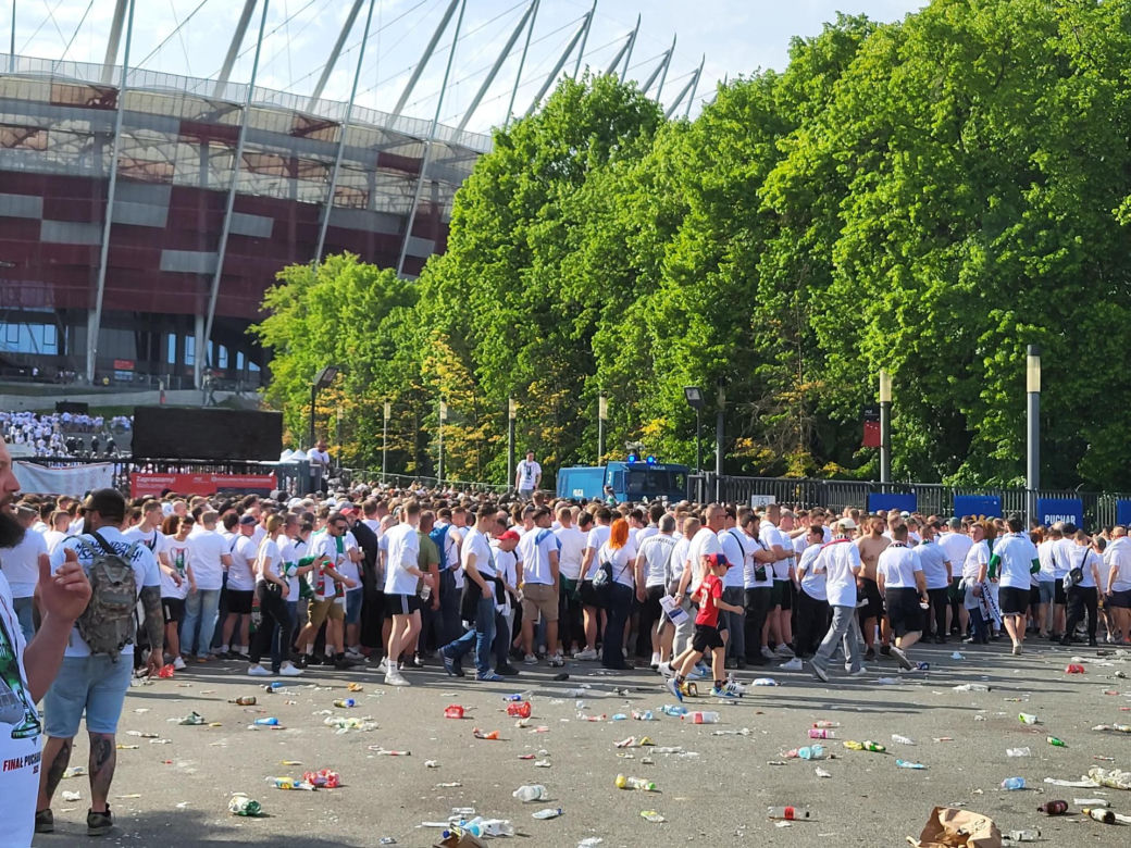 Kibice na meczu Pogoń - Legia