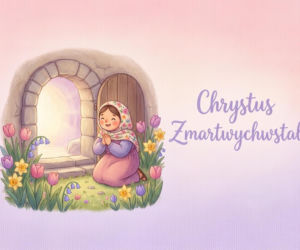 Religijna kartka na Wielkanoc