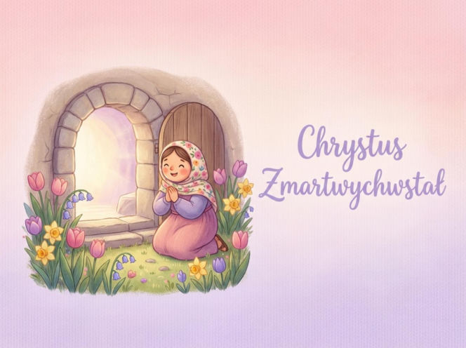 Religijna kartka na Wielkanoc