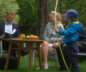 M jak miłość odc. 1080. Andrzej (Krystian Wieczorek), Joanna (Barbara Kurdej-Szatan), Tomek (Andrzej Młynarczyk), Wojtuś (Feliks Matecki)