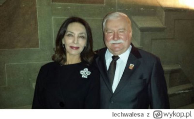 Lech Wałęsa i Maria Rosaria Omaggio
