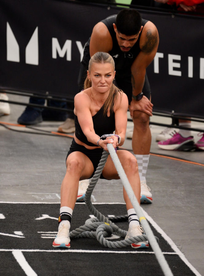 Anna Lewandowska z przystojnym Latynosem na zawodach Hyrox