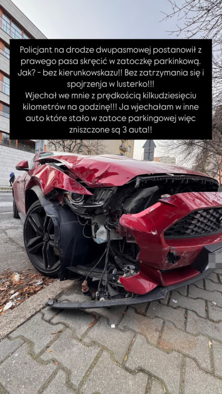 Karolina Pajączkowska miała wypadek przez policjanta! Auto skasowane!